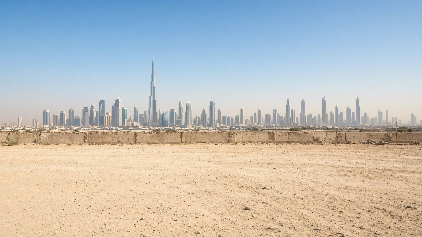 Levelled plot in Dubai after demolition, ready for new construction